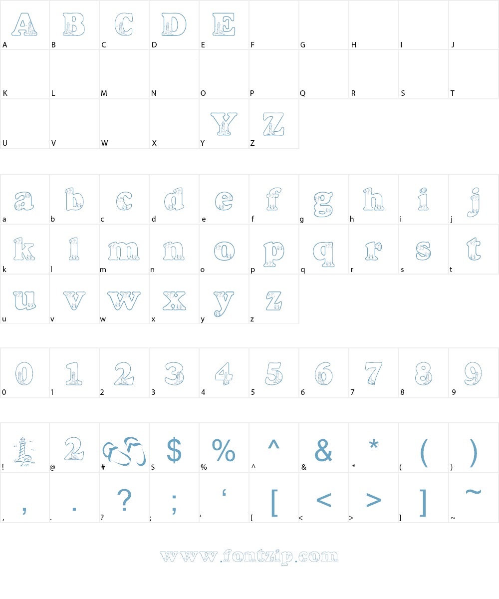 LMS Beach Scrawl Font Character